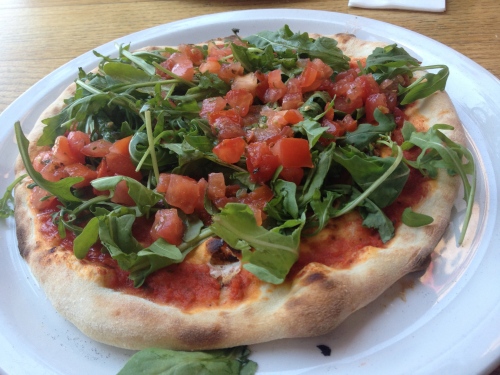 Pizza Bruschetta (ohne Käse bestellt, dann vegan)